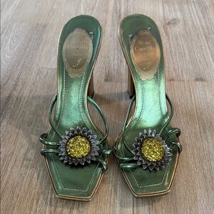 René Caovilla Crystal Sunflower Sandals